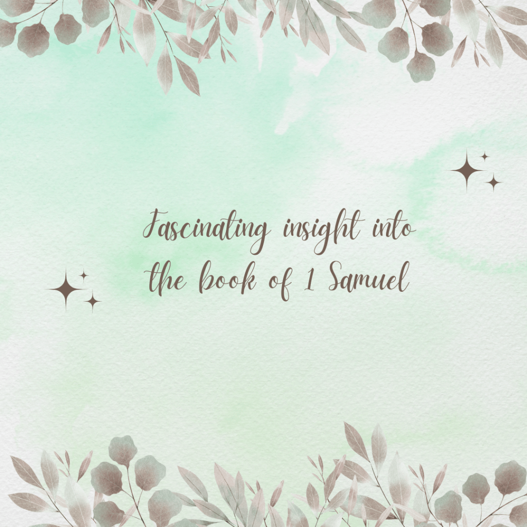 Fascinating insight into the book of 1&nbsp;Samuel